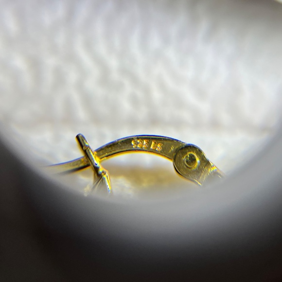 E011 | Pink Sapphire CZ Huggie Hoops - Picture 5 of 5